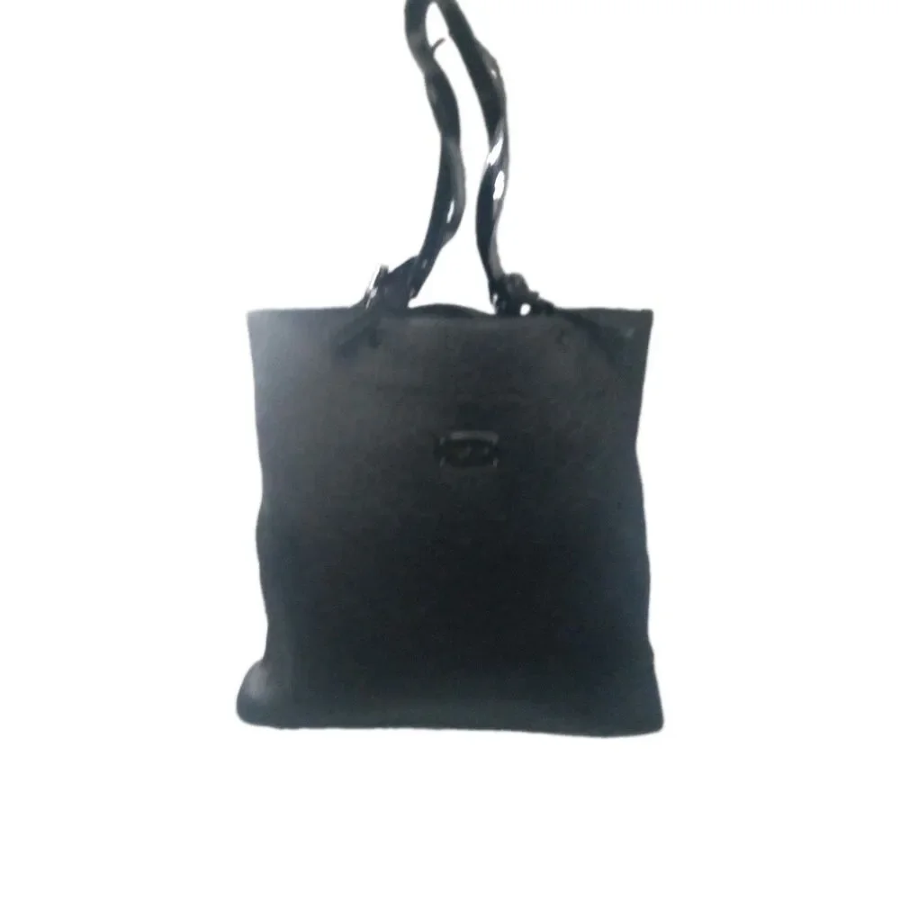 Michael Kors Jet Set Embossed Neoprene Logo Tote Black Handbag